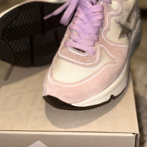 Golden Goose Pink and Silver Star Sneakers - Picture 2 of 3